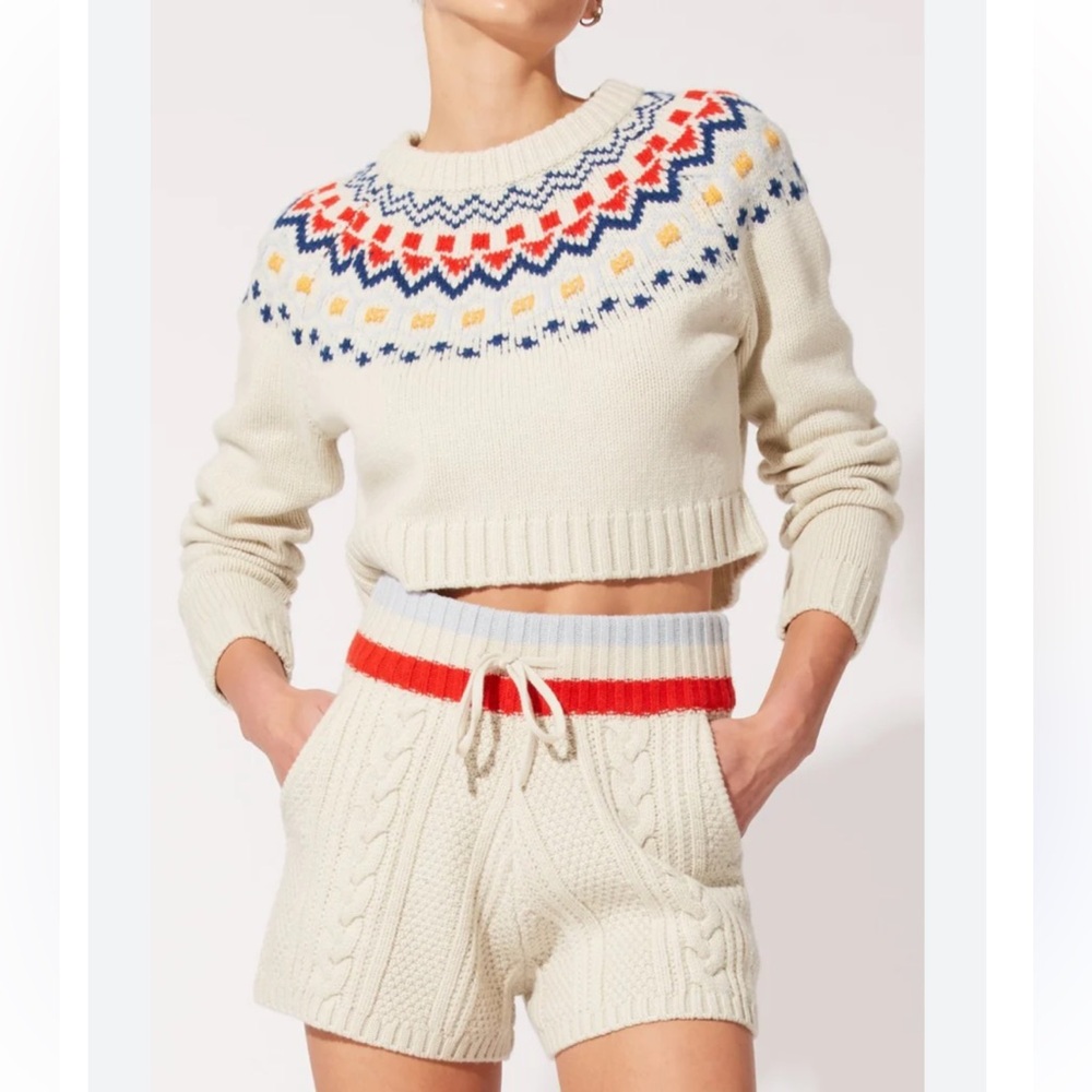 Solid and striped Carly sweater set shorts